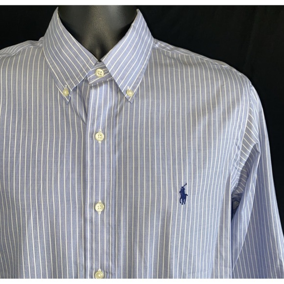 Ralph Lauren Other - Ralph Lauren Custom Fit Blue White Striped Oxford Shirt Men's 15 1/2 32/33